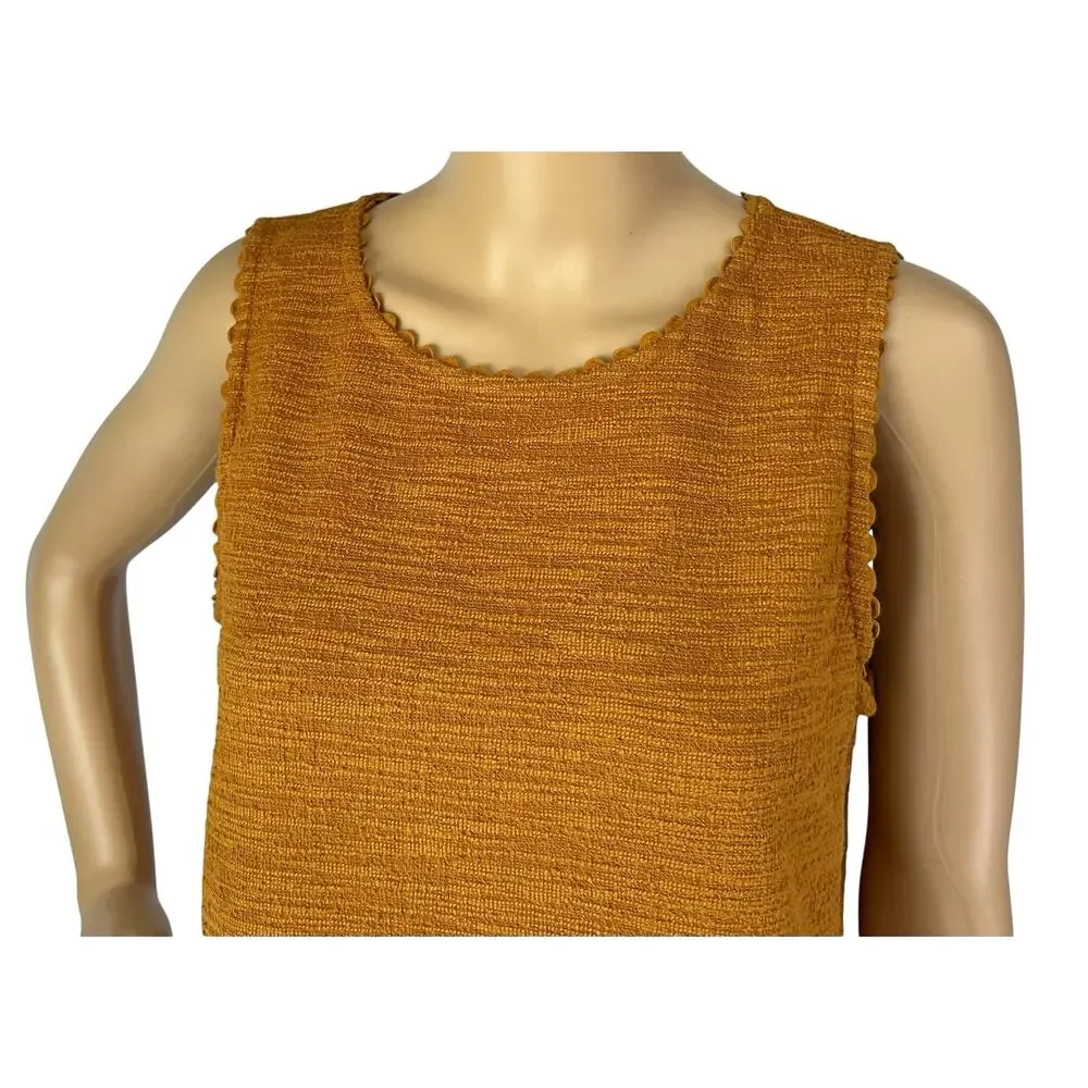 J. Crew Textured Tank Top with Scalloped Trim Burnished Copper AJ095 Size M